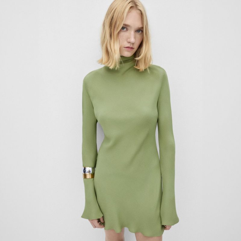 MANGO - Vestido Gasa Lazada Mujer Mango