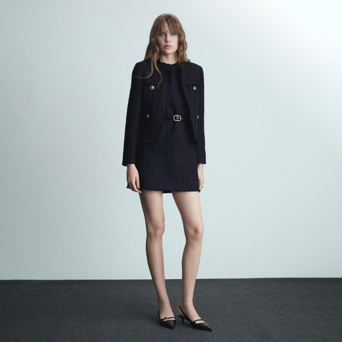 MANGO - Chaqueta Tweed Botones Joya Mujer Mango