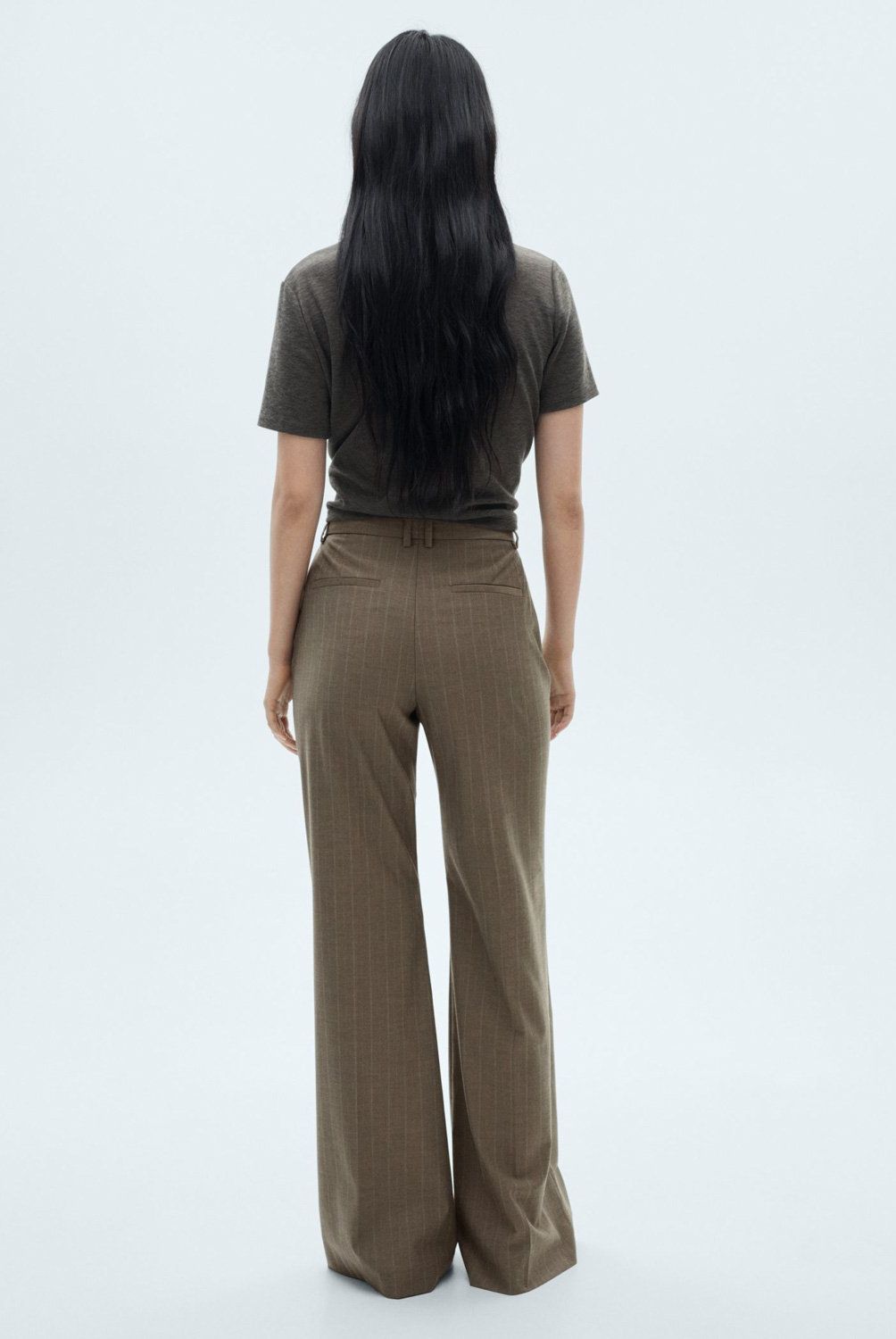 MANGO - Pantalón Recto Rayas Mujer Mango