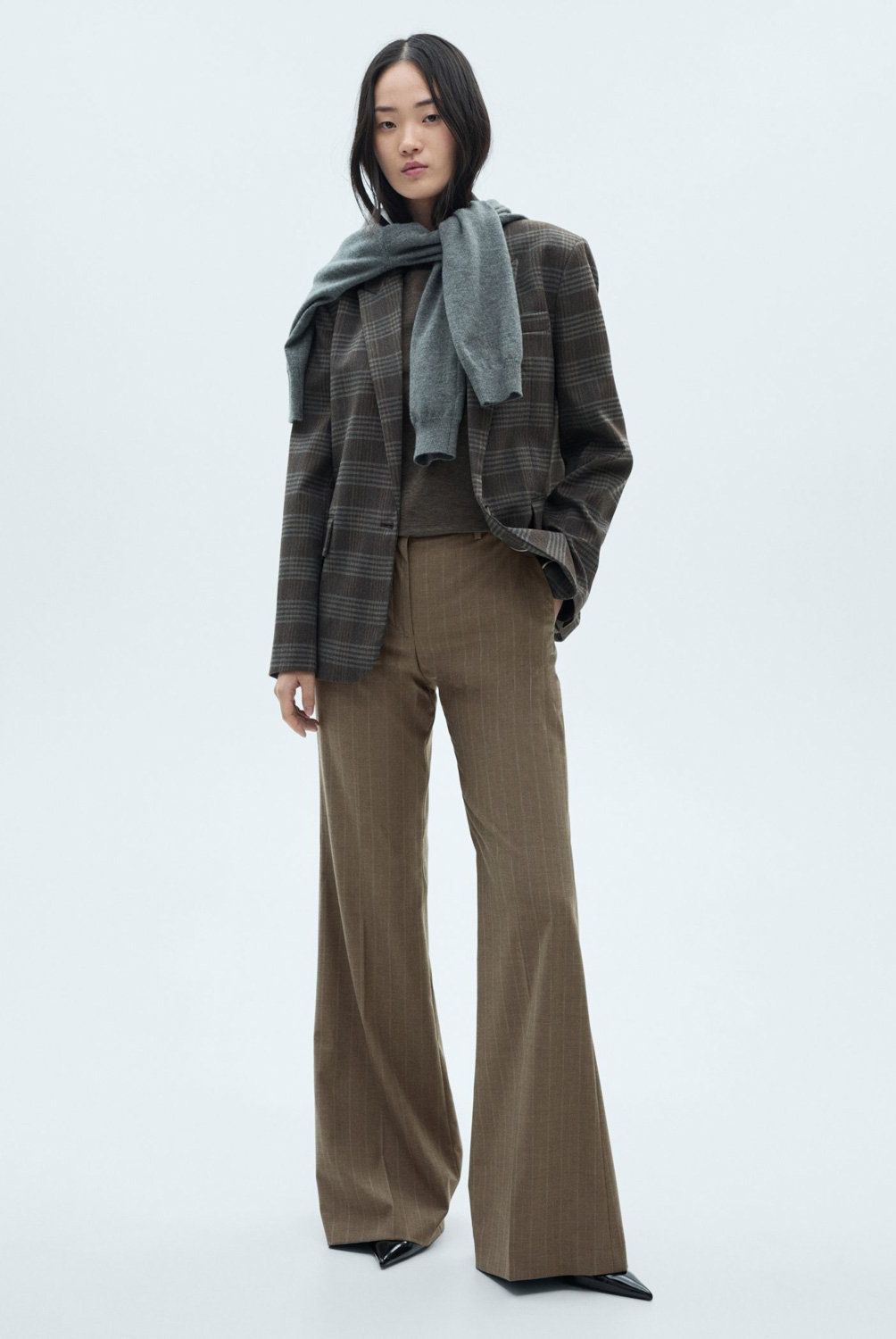 MANGO - Pantalón Recto Rayas Mujer Mango