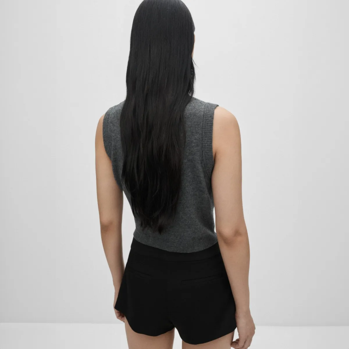 MANGO - Chaleco 100% Lana Botones Mujer Mango
