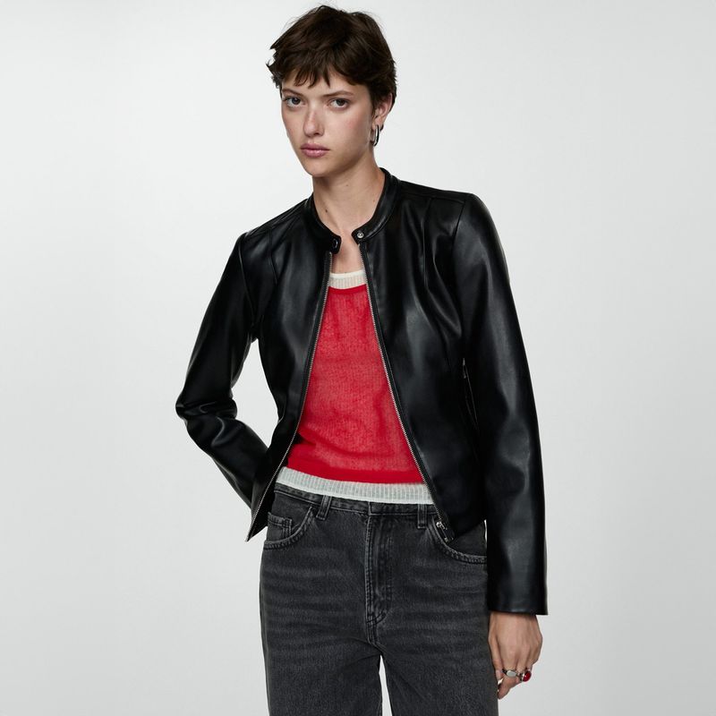 MANGO Chaqueta Biker Cremalleras Mujer Mango