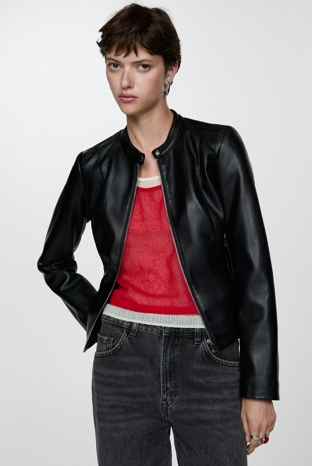 MANGO - Chaqueta Biker Cremalleras Mujer Mango