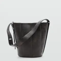 MANGO - Bolso Bucket Efecto Piel Mujer