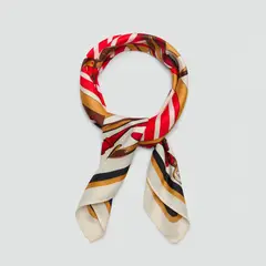 MANGO - Pañuelo Satinado Estampado Mujer