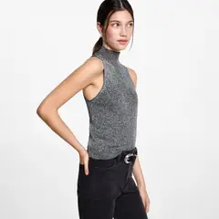 MANGO TEEN - Top Lurex Cuello Alto Mujer