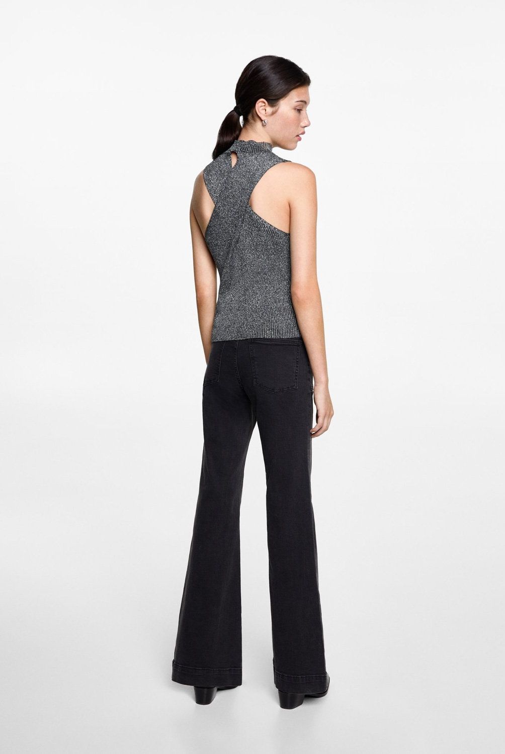 MANGO TEEN - Top Lurex Cuello Alto Mujer Mango Teen