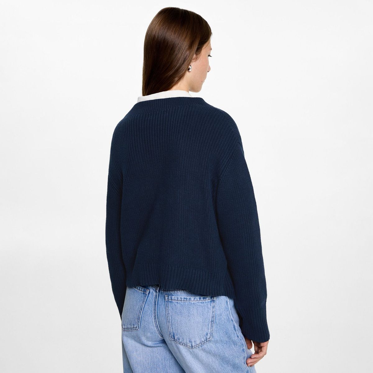 MANGO TEEN - Sweater Cuello Pico Mujer Mango Teen