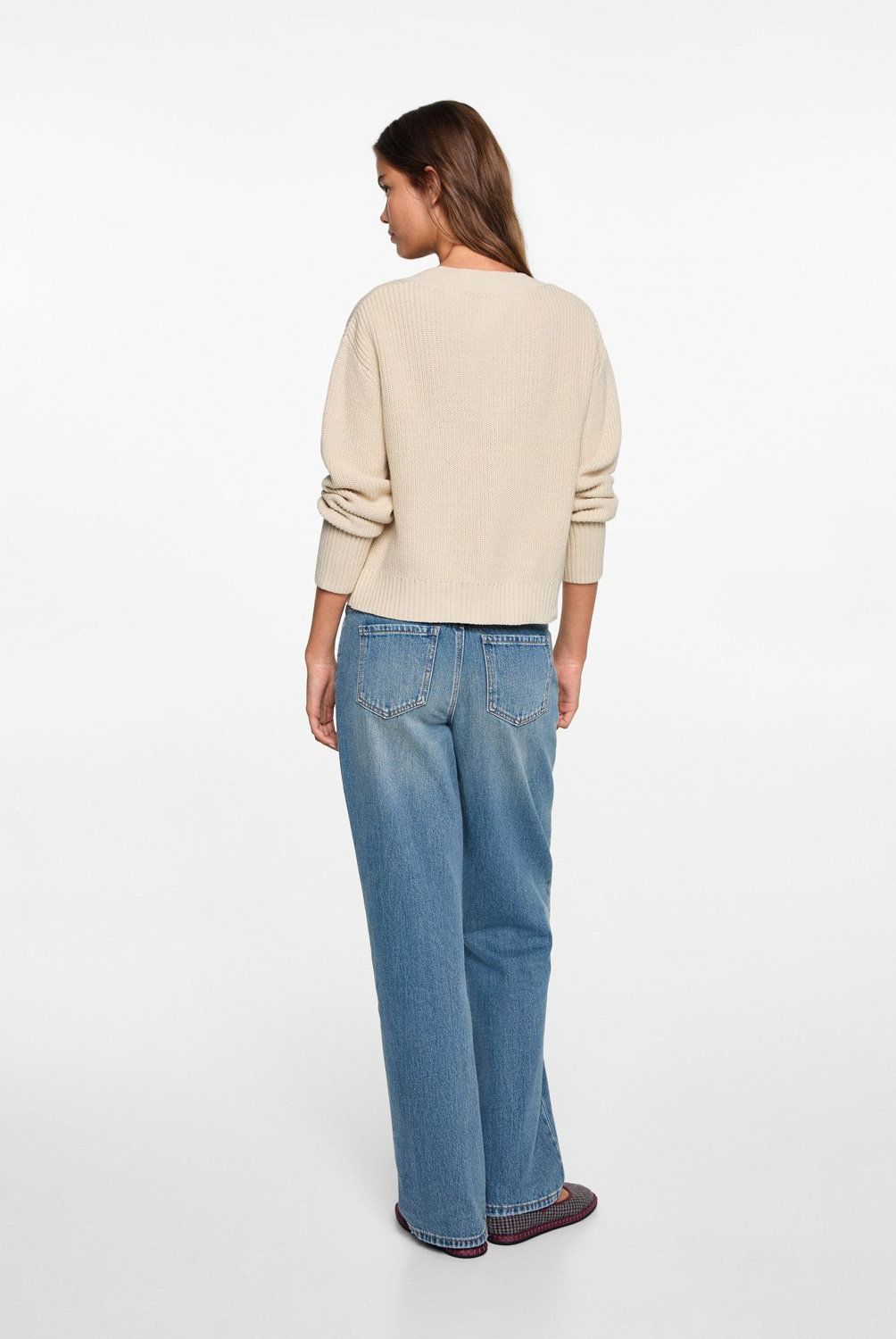 MANGO TEEN - Sweater Cuello Pico Mujer Mango Teen