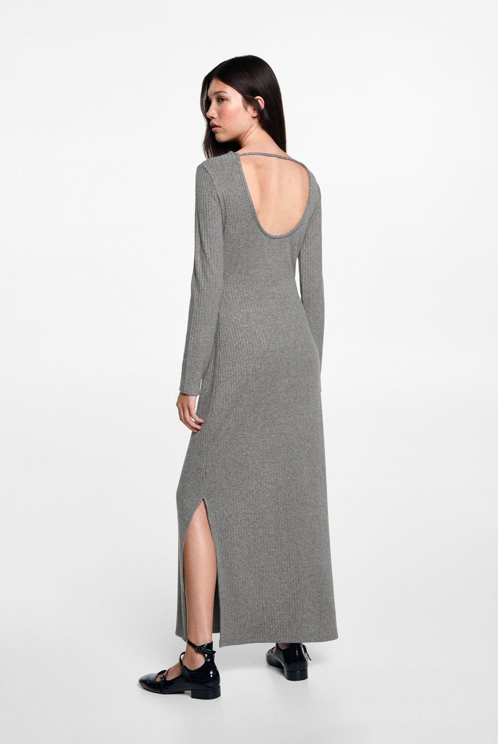 MANGO TEEN - Vestido Largo Canalé Mujer Mango Teen