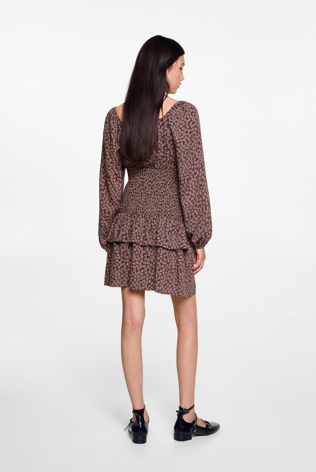 MANGO TEEN - Vestido Floral Volantes Mujer Mango Teen