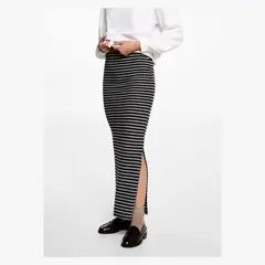 MANGO TEEN - Falda Rayas Abertura Mujer