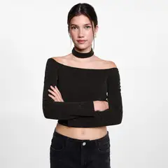MANGO TEEN - Top Lurex Choker Mujer