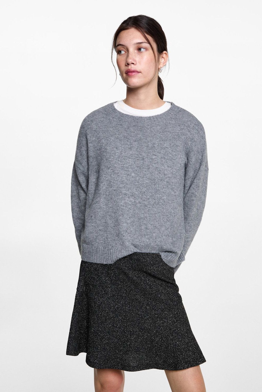 MANGO TEEN - Falda Punto Lurex Mujer Mango Teen