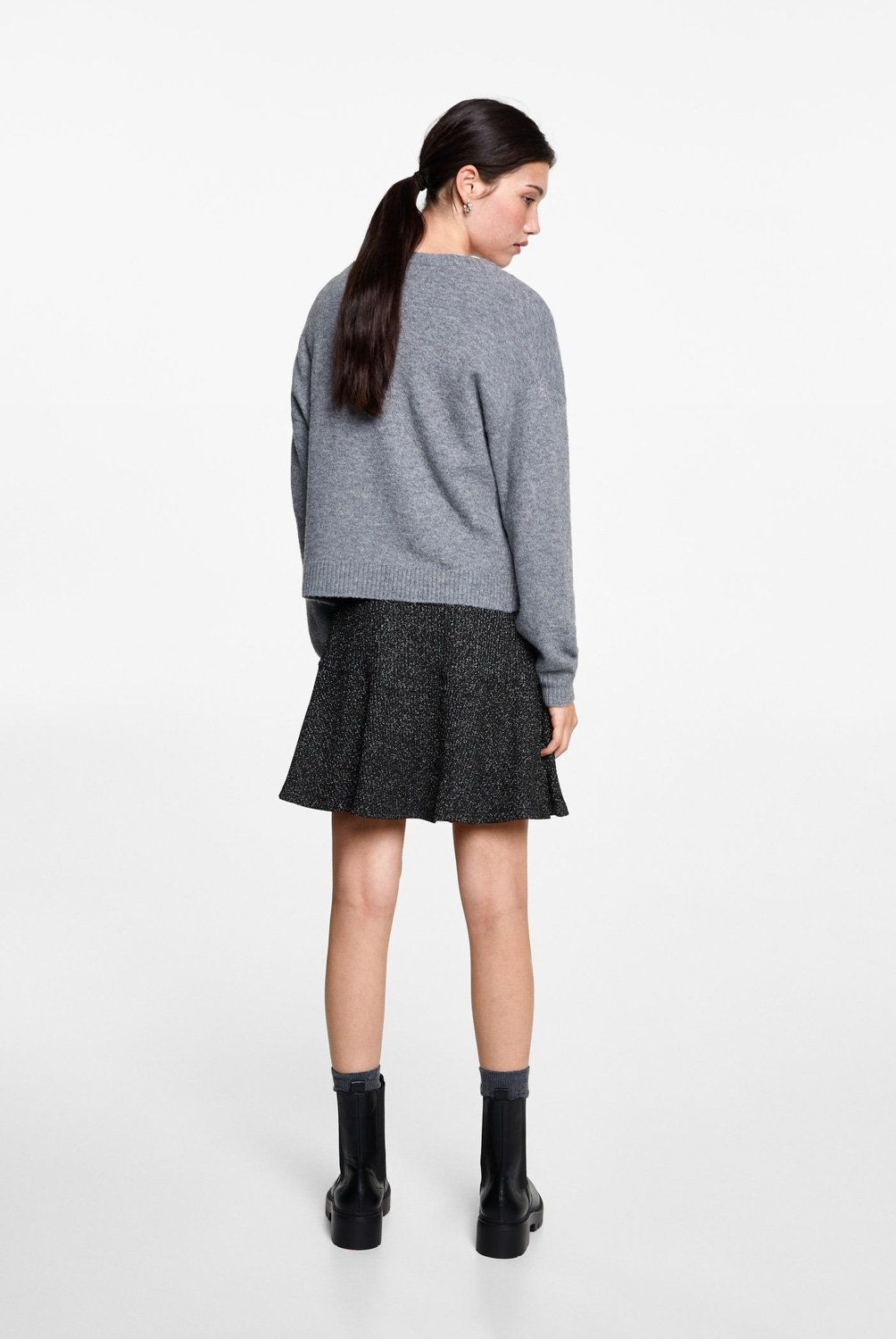 MANGO TEEN - Falda Punto Lurex Mujer Mango Teen