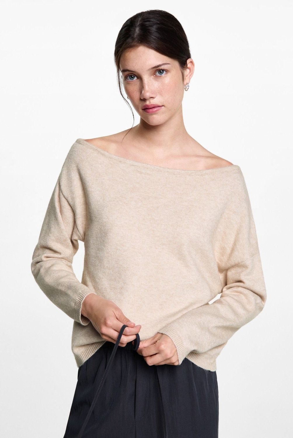 MANGO TEEN - Sweater Punto Cuello Barco Mujer Mango Teen