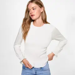 MANGO TEEN - Blusa Detalle Fruncido Mujer