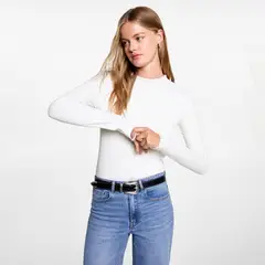MANGO TEEN - Polera Manga Larga Costuras Decorarivas Mujer