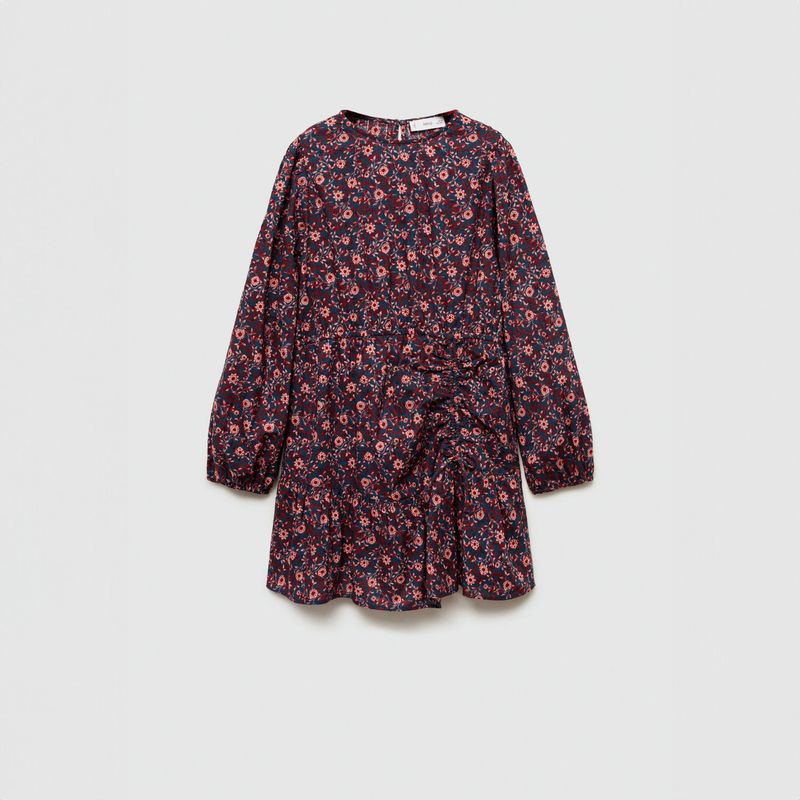 MANGO KIDS - Vestido Floral Fruncido Niña Mango Kids