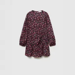 MANGO KIDS - Vestido Floral Fruncido Niña