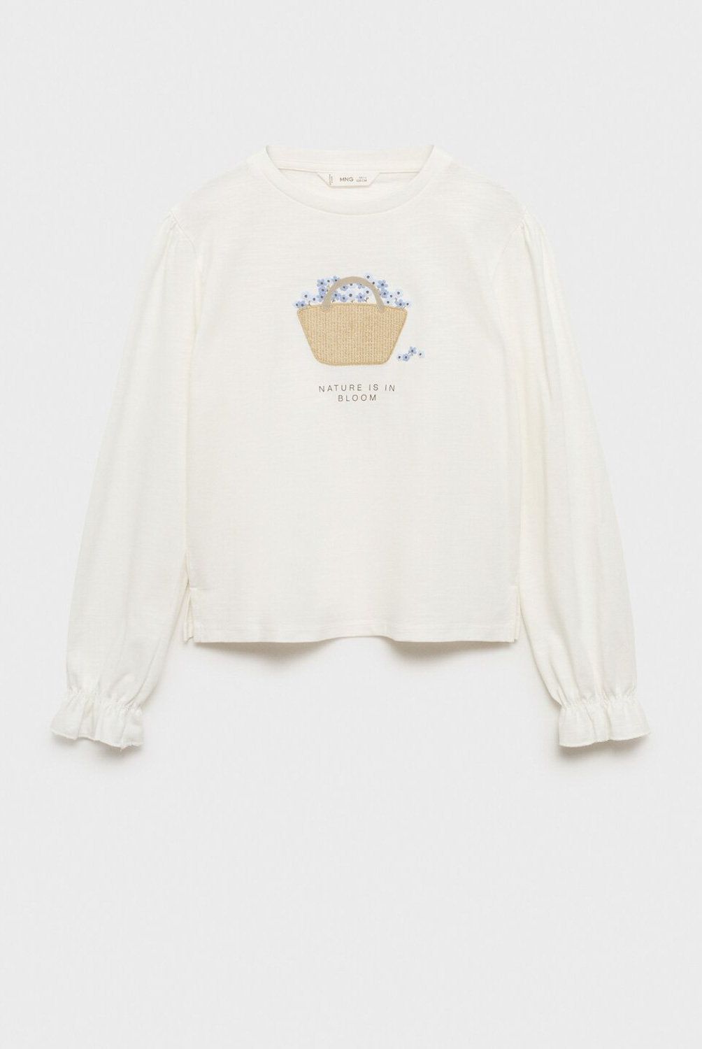 MANGO KIDS - Polera Manga Larga Estampada Niña Mango Kids
