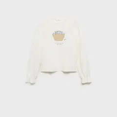 MANGO KIDS - Polera Manga Larga Estampada Niña
