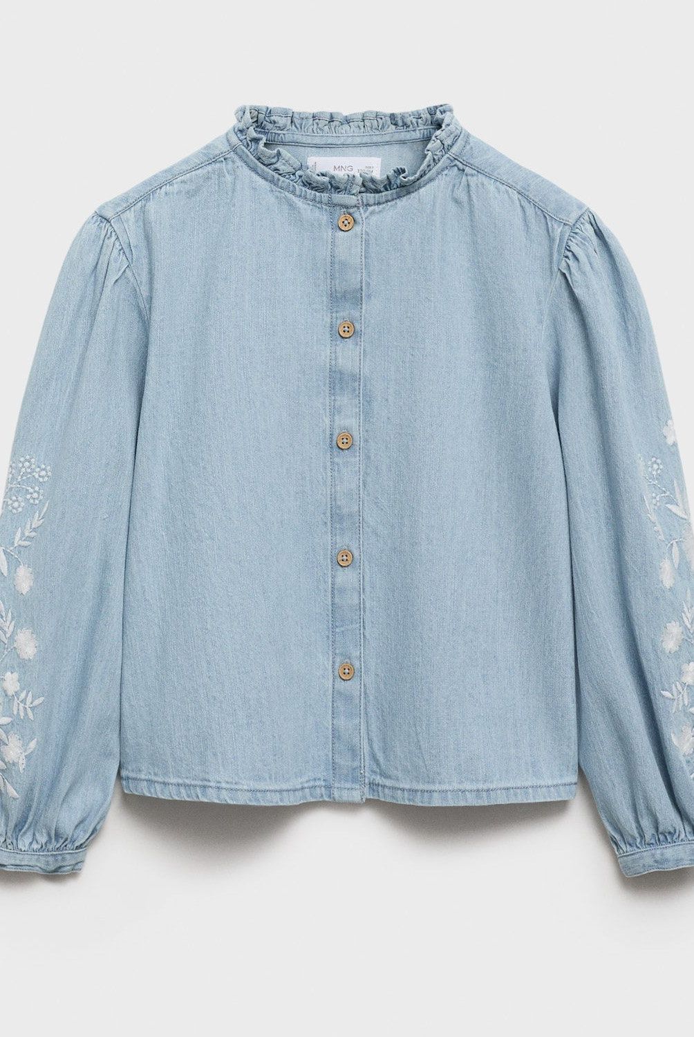 MANGO KIDS - Blusa Denim Bordada Niña Mango Kids
