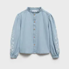 MANGO KIDS - Blusa Denim Bordada Niña