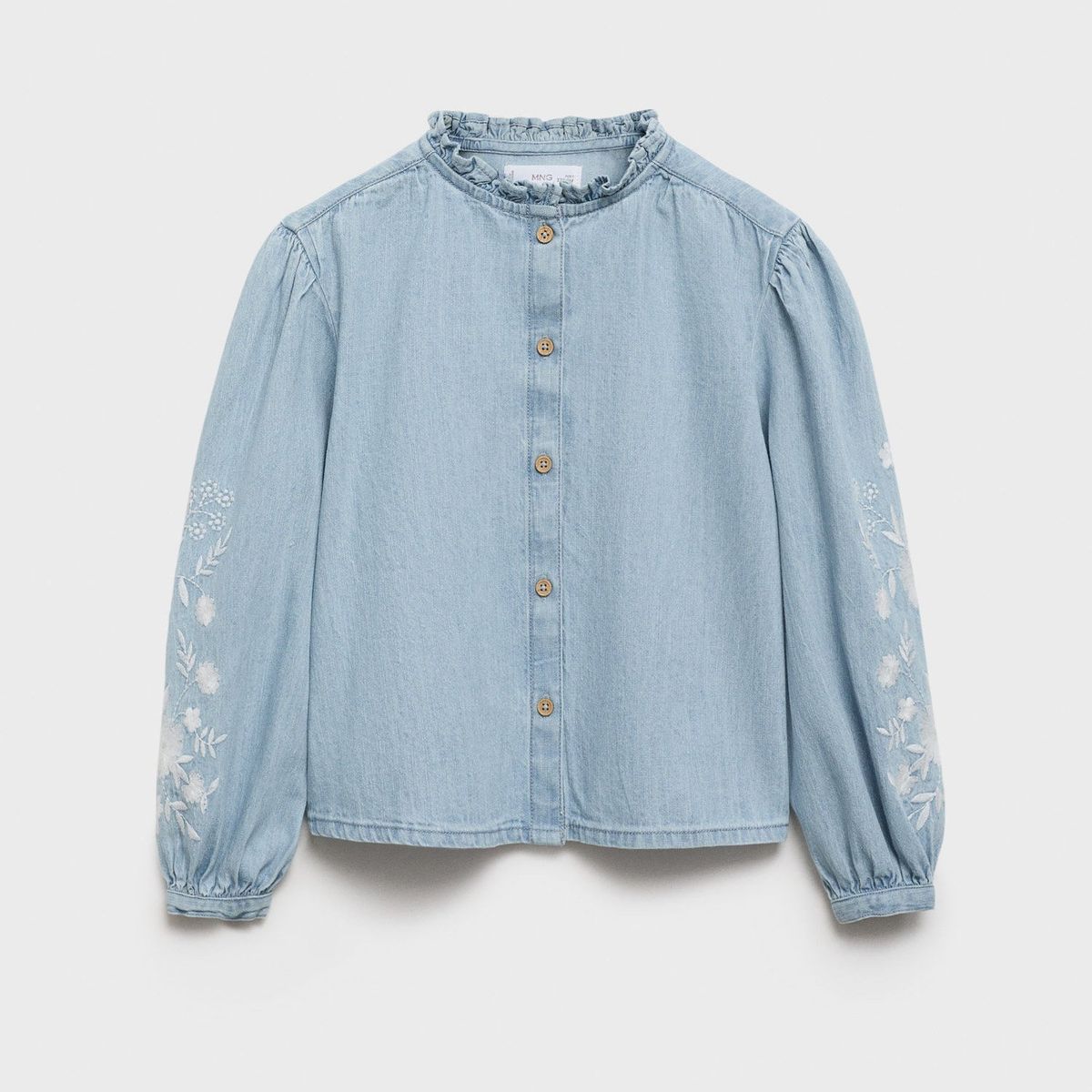 MANGO KIDS - Blusa Denim Bordada Niña Mango Kids