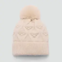 MANGO KIDS - Gorro Punto Trenzado Pompón Niña