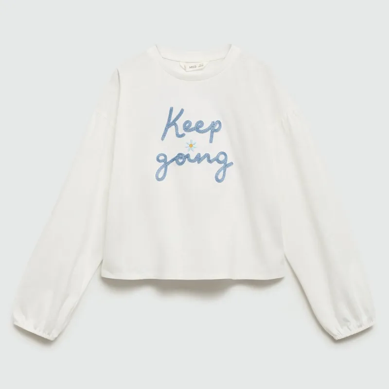 MANGO KIDS - Polera Detalles Bordados Niña Mango Kids
