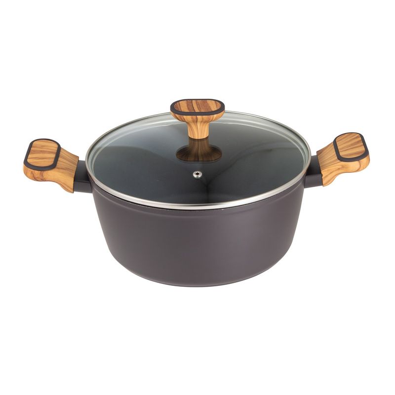 BERGNER - Cacerola con Tapa Aluminio 24 cm Charcoal Bergner