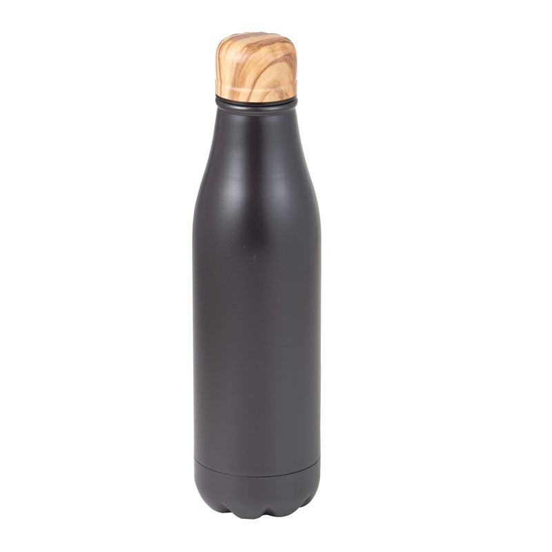BERGNER - Botella Agua 500 Ml Acero Inoxidable Charcoal Bergner