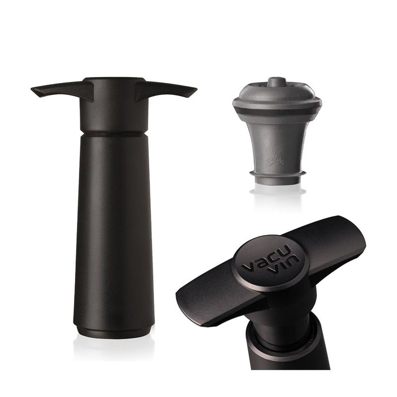 VACUVIN - Bomba De Vacío Vino Negra Con Un Tapón De Vino Vacuvin