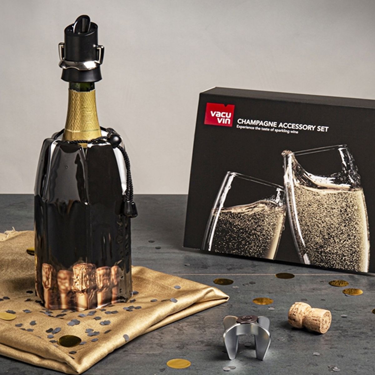 VACUVIN - Manga Enfriadora Champagne Cooler Corchos Vacuvin