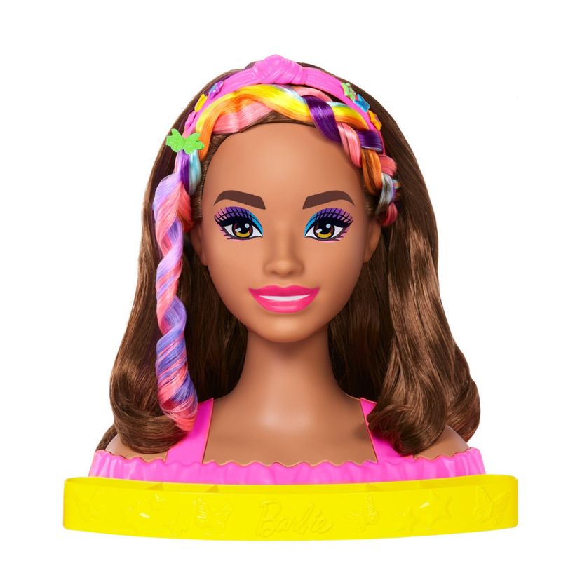 BARBIE - Styling Head Muñeca Arcoíris Neón Castaña  Barbie