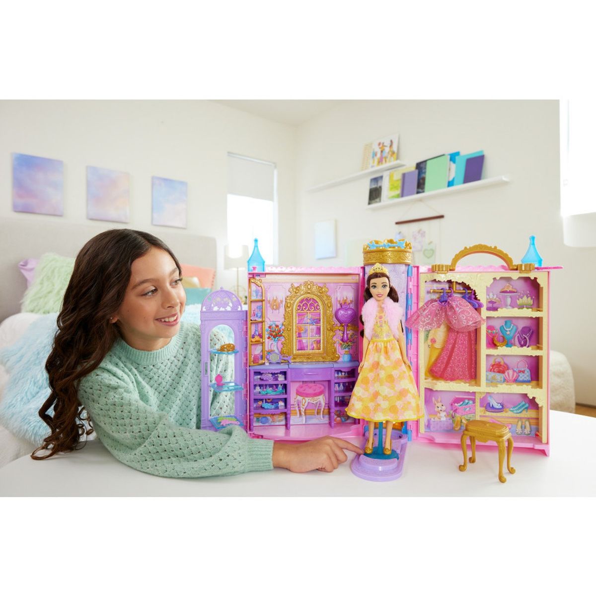 PRINCESAS - Set De Juego Closet Mágico Con Muñeca Bella Princesas