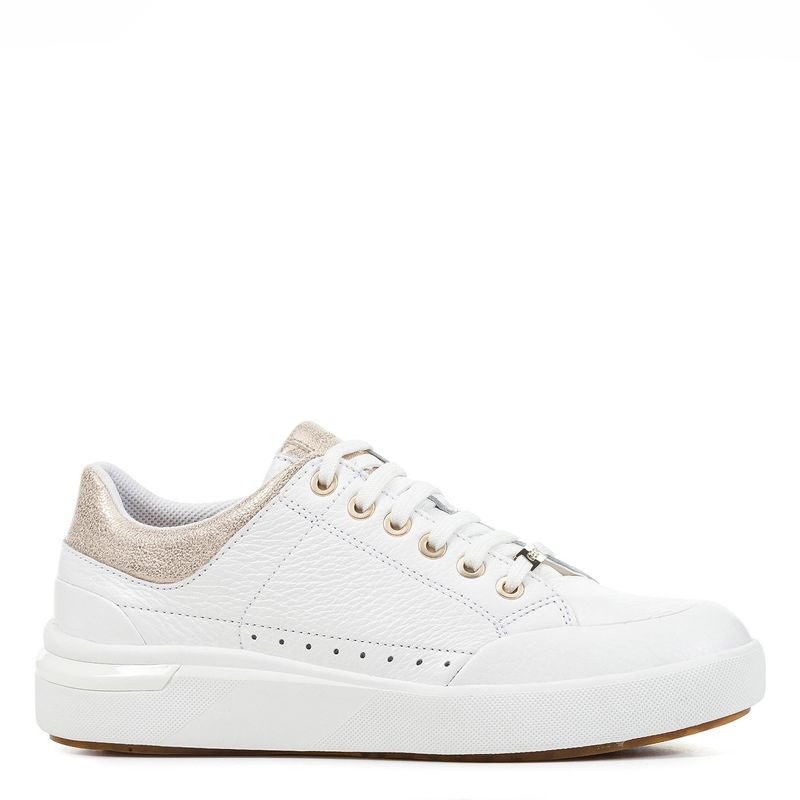 GEOX - Zapatilla Urbana Mujer Cuero Blanco Geox