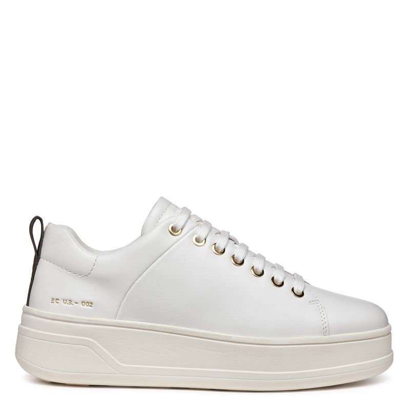 GEOX - Zapatilla Urbana Mujer Cuero Blanco Geox