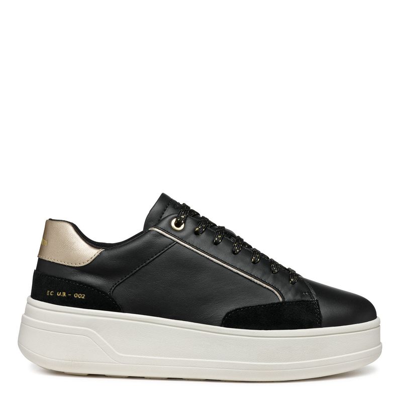 GEOX - Zapatilla Urbana Mujer Cuero Negro Geox