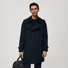 MANGO MAN - Gabardina Traje Super Slim Fit Microestructura Hombre