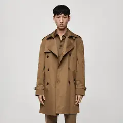 MANGO MAN - Gabardina Traje Super Slim Fit Microestructura Hombre