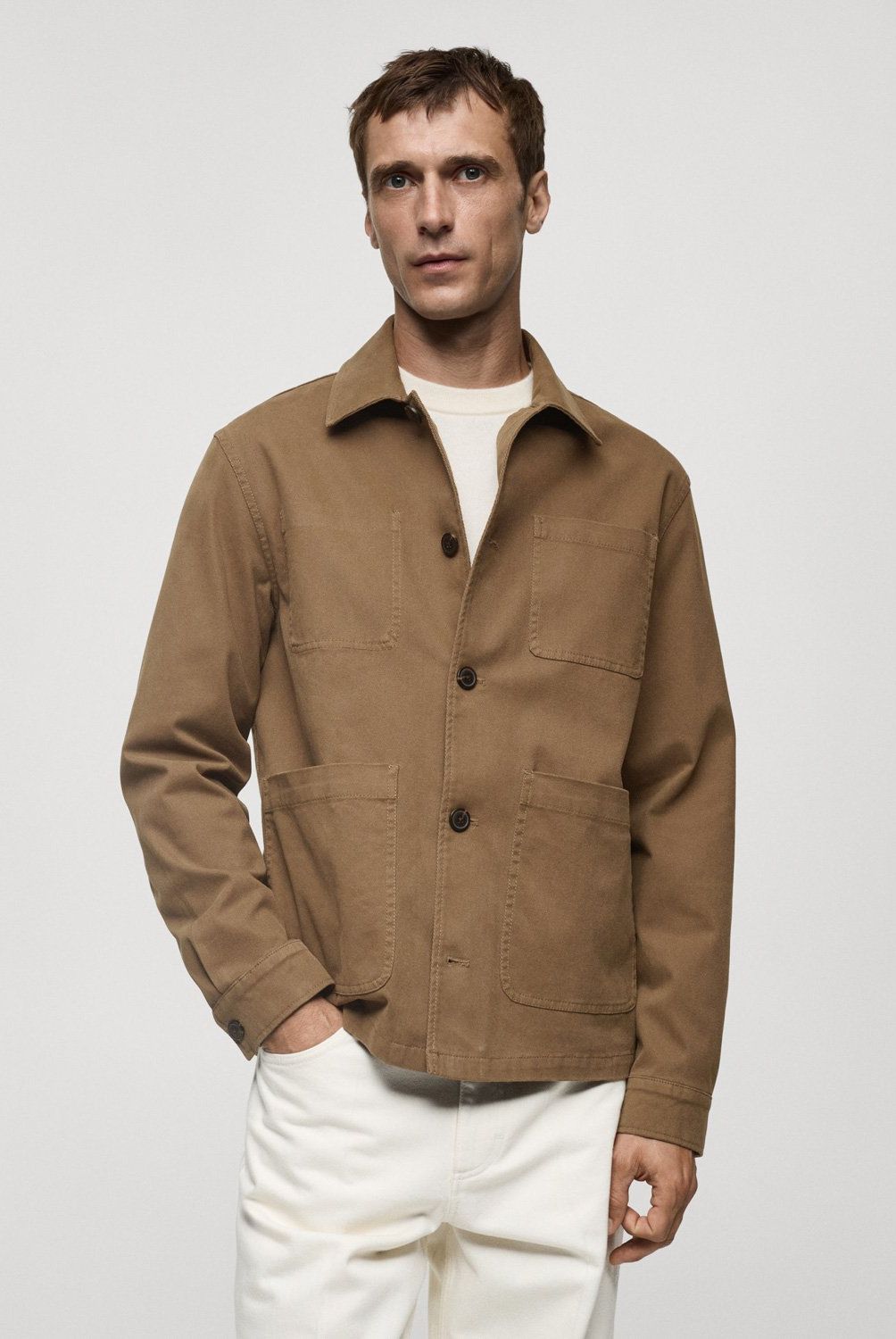 MANGO MAN - Chaqueta Camisera Bolsillos Hombre Mango Man