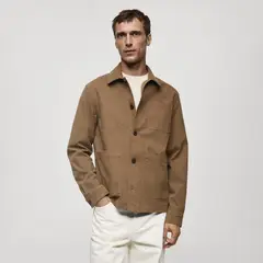 MANGO MAN - Chaqueta Camisera Bolsillos Hombre
