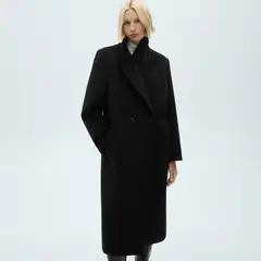 MANGO - Abrigo Lana Solapas Mujer