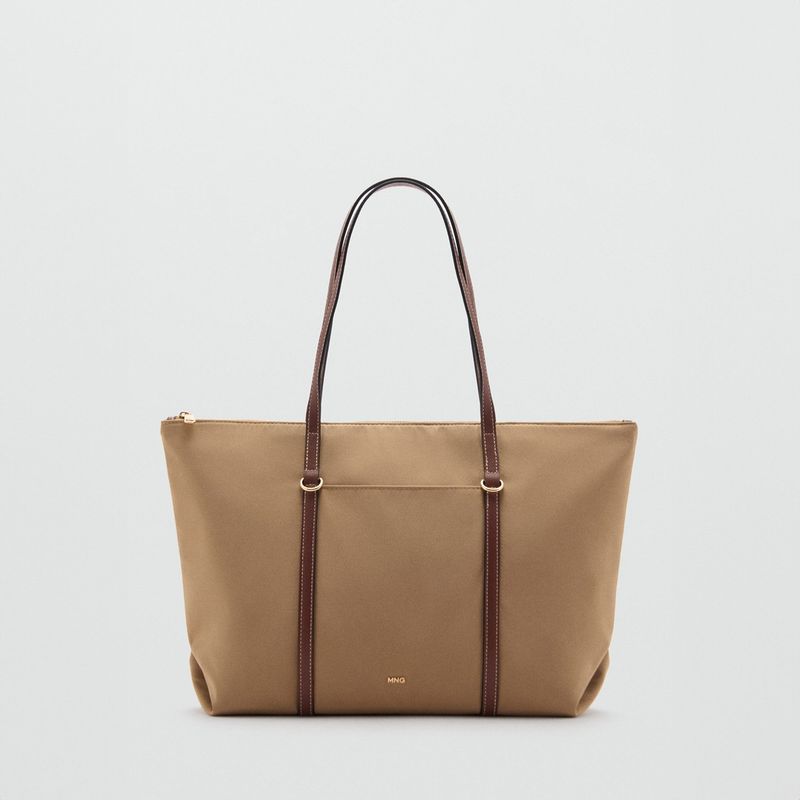 MANGO - Bolso Shopper Nylon Mujer Mango
