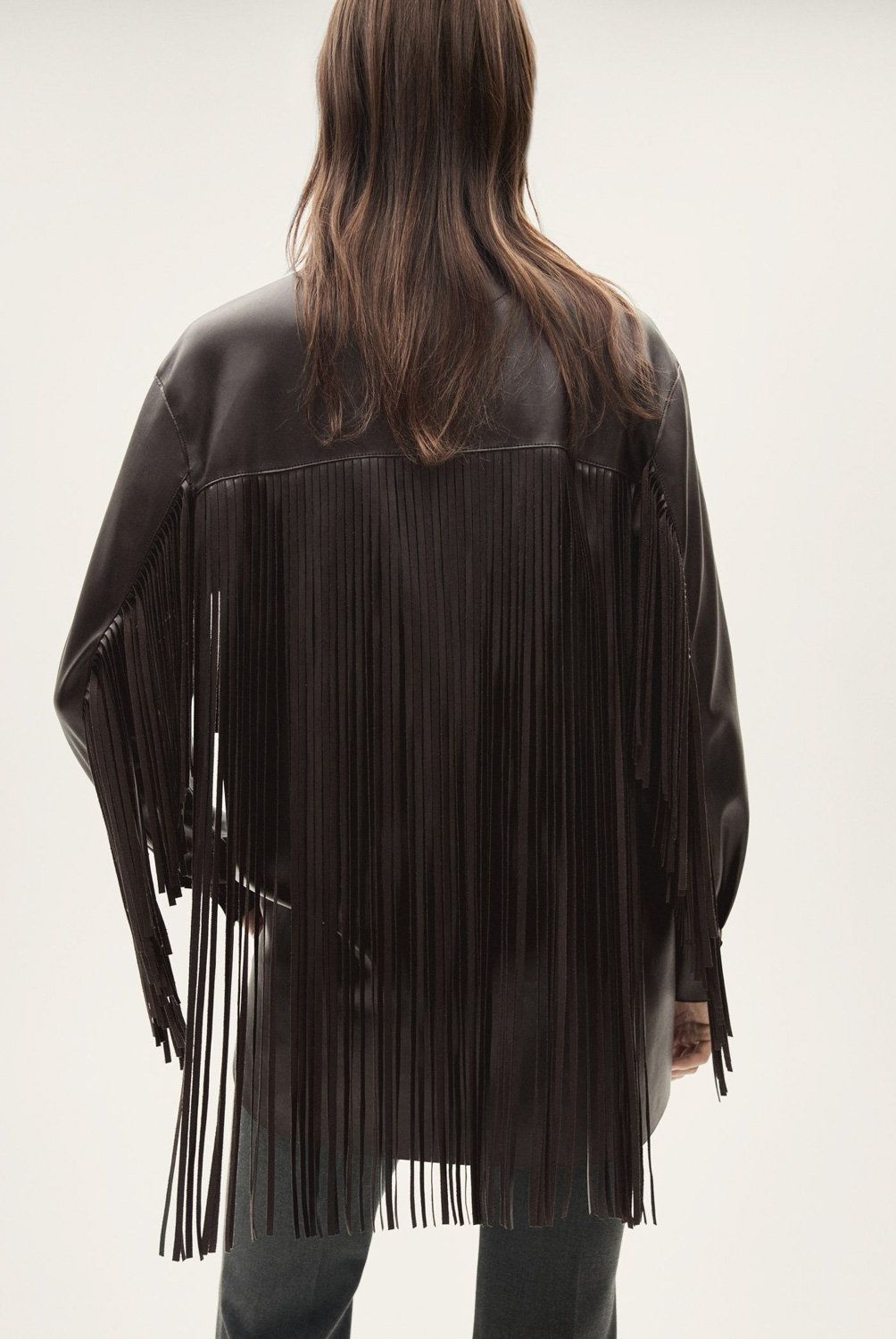 MANGO - Chaqueta Flecos Efecto Piel Mujer Mango