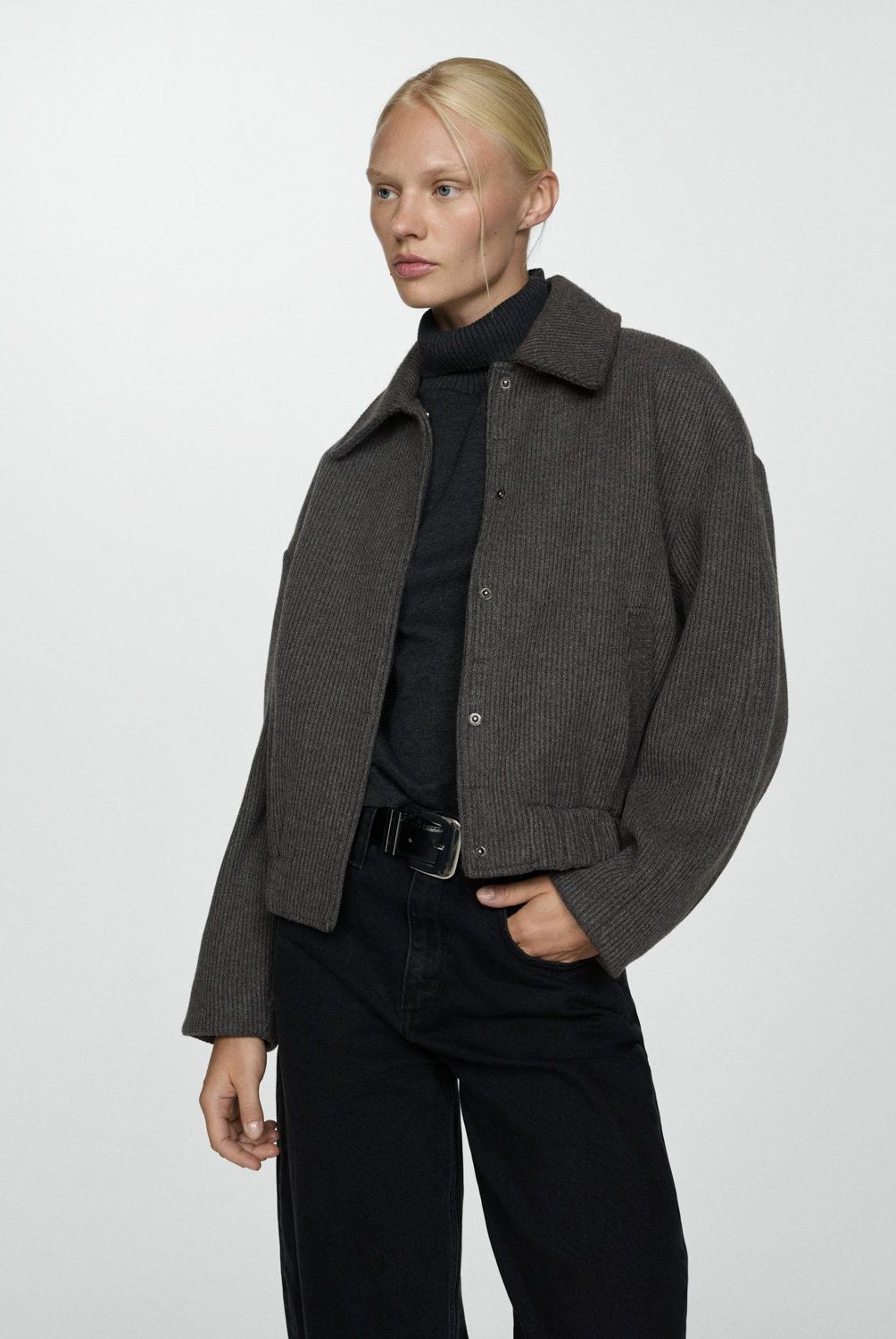 MANGO - Chaqueta Punto Bolsillos Mujer Mango