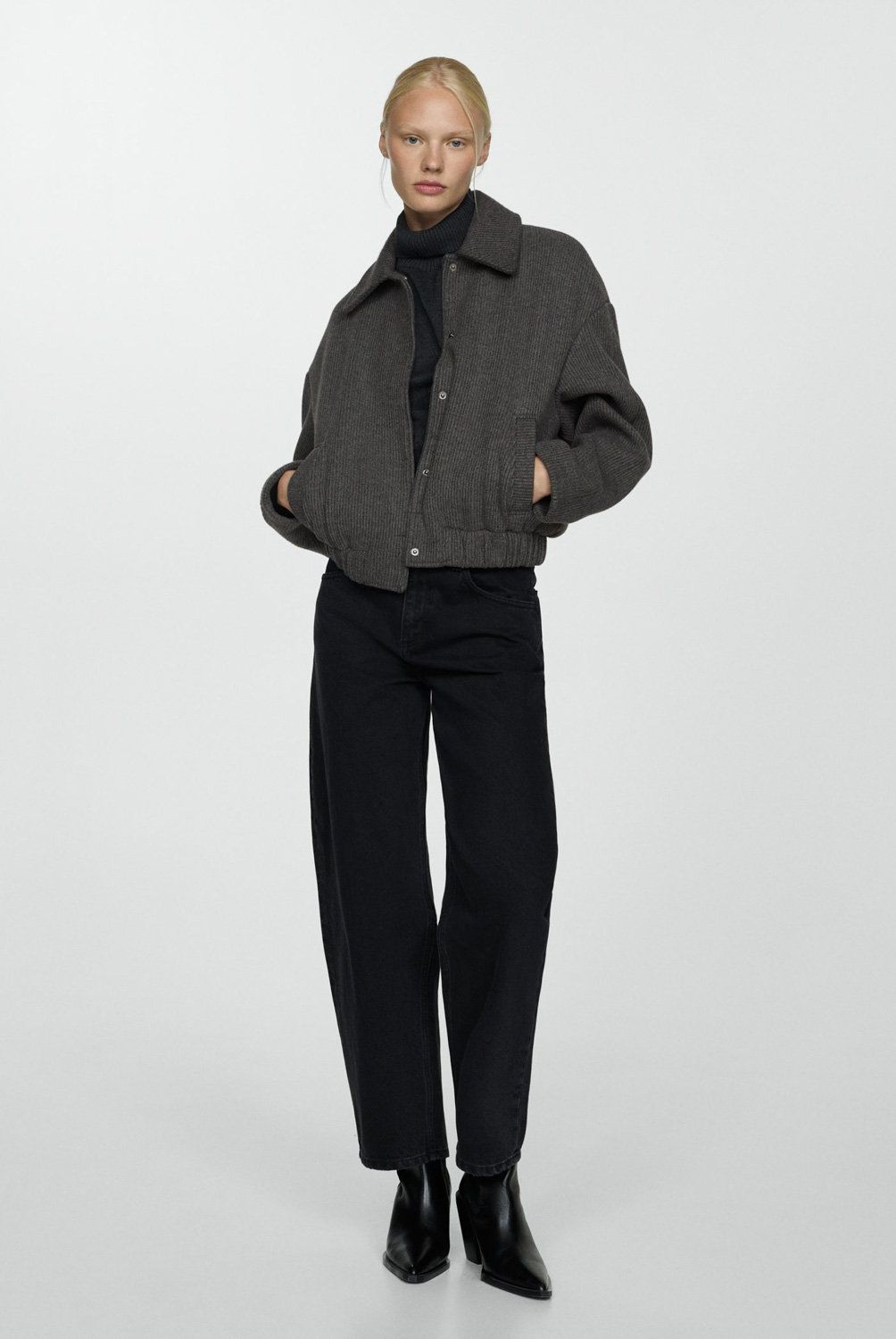 MANGO - Chaqueta Punto Bolsillos Mujer Mango