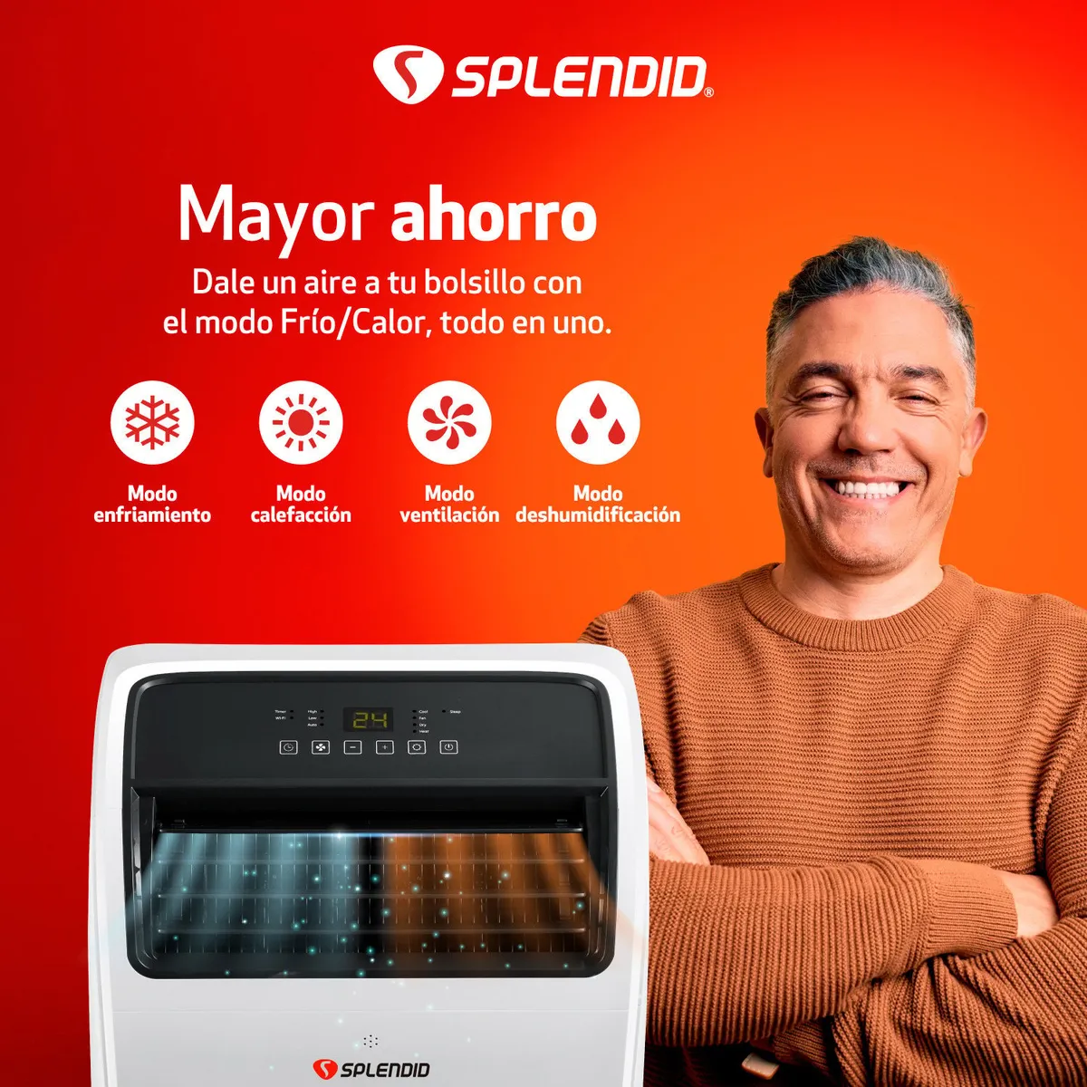 SPLENDID - Aire Acondicionado Portatil 14000 BTU Wifi Frio/Calor Splendid